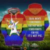 Lgbt Unicorn Dabbing Equal Rights For Others 3D Hoodie