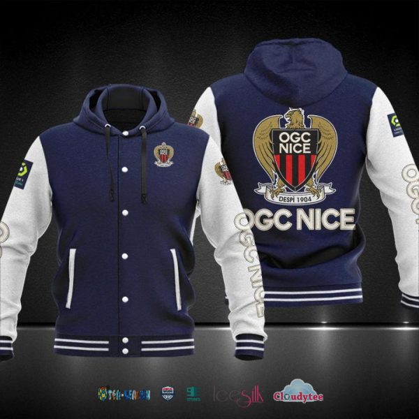 Ligue 1 Ogc Nice Baseball Hoodie Jacket