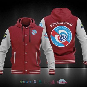 Ligue 1 Rc Strasbourg Alsace Baseball Hoodie Jacket