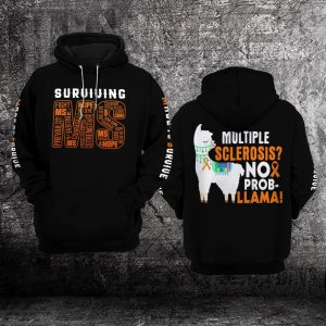 Llama Surviving Ms Multiple Sclerosis Awareness 3D Hoodie – Limited Edition