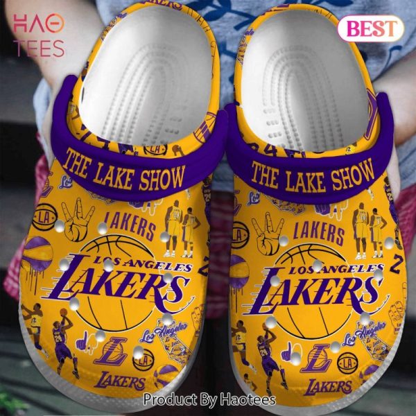 Los Angeles Lakers Basketball NBA Sport Crocs Crocband Clogs Shoes Comfortable For Men Women and Kids