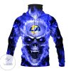 Los Angeles Rams Skull Fire Blue Mask Hoodie