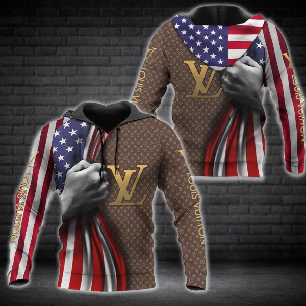 Louis Vuitton American Flag 3D Hoodie