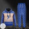 Louis Vuitton Brand Logo Printed Blue Hoodie And Pants