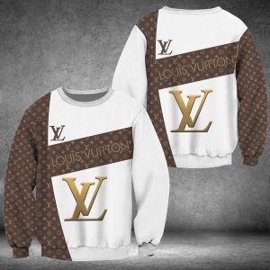 Louis Vuitton Brown Pattern White 3D Shirt