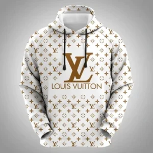 Louis Vuitton Brown White Pattern 3D Hoodie