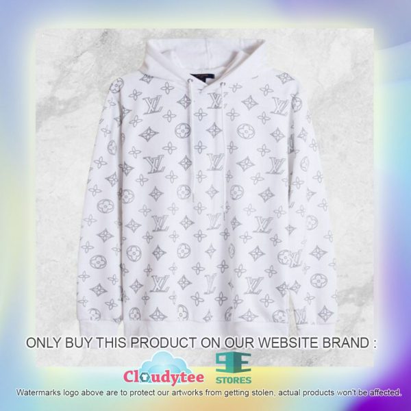 Louis Vuitton White Pattern 3D Hoodie