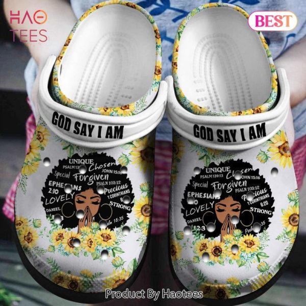 Lovely Black Girl Sunflower Shoes – God Say I Am Custom Shoes Birthday Gift For Women Girl Mother Daughter Sister Friend