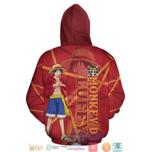 Luffy Cosplay One Piece Anime 3D Over Printed Hoodie