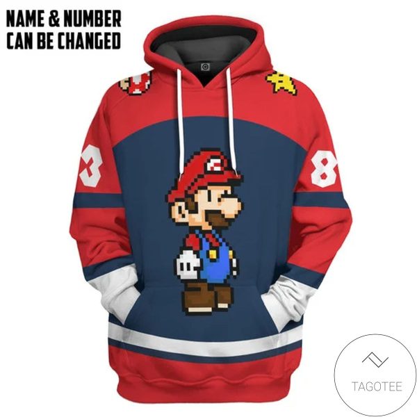 Mario Sports Custom Name Custom Number Hoodie