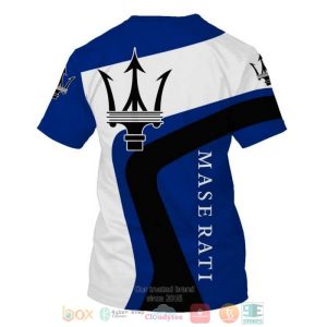 Maserati Company Logo Blue White 3D Shirt