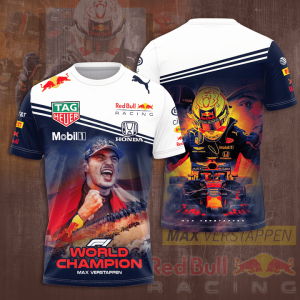 Max Verstappen World Champion Redbull 3D Shirt