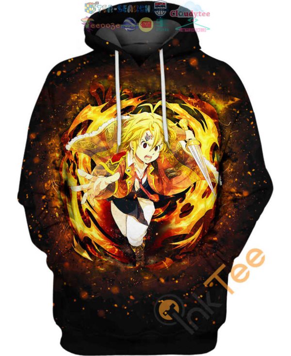 Meliodas Fire The Seven Deadly Sins Hoodie 3D