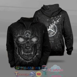 Mercedes Benz Skull Ver 2 All Over Printed T-Shirt Hoodie