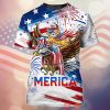 Merica Ealge And Cats Independence Day Shirt