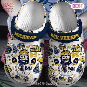 Merry Christmas Michigan Wolverines NCAA Sport Crocs Crocband Clogs Shoes Comfortable For Men Women and Kids