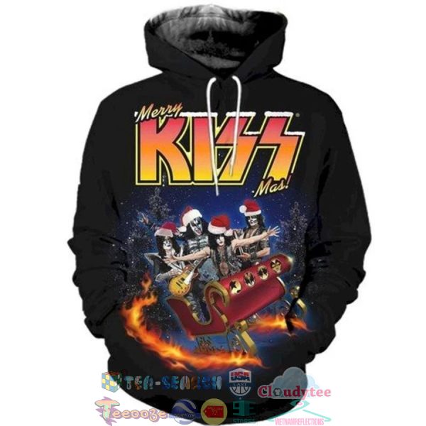 Merry Kissmas Kiss Rock Band 3D Hoodie