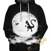 Mew And Mewtwo On Moon Pokemon Hoodie 3D