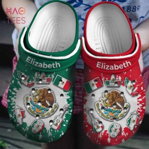 Mexico Flag Bleached Personalized Clog Crocs Shoes