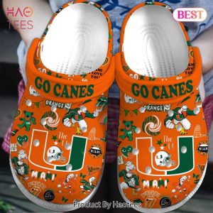 Miami Hurricanes NCAA Sport Crocs Crocband Clogs Shoes Comfortable For Men Women and Kids