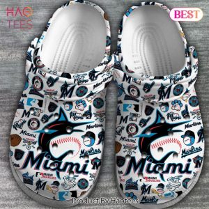 Miami Marlins MLB Sport Crocs Crocband Clogs Shoes Comfortable For Men Women and Kids Exclusive