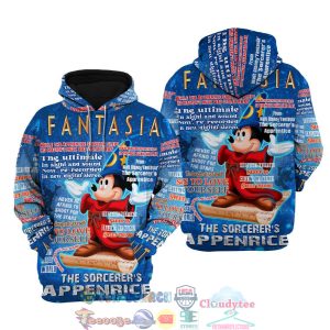 Mickey Fantasia Words Pattern Disney Quotes Hoodie 3D