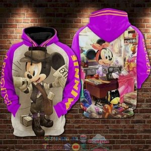 Mickey Mouse Newspaper Minnie Mouse Sewing 3D Hoodie