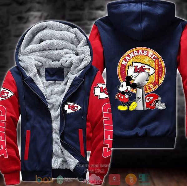 Mickey Mouse Nfl Kansas City Chiefs 3D Fleece Hoodie