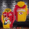 Mickey Mouse Nfl Kansas City Chiefs Super Bowl Liv Champions 3D Hoodie