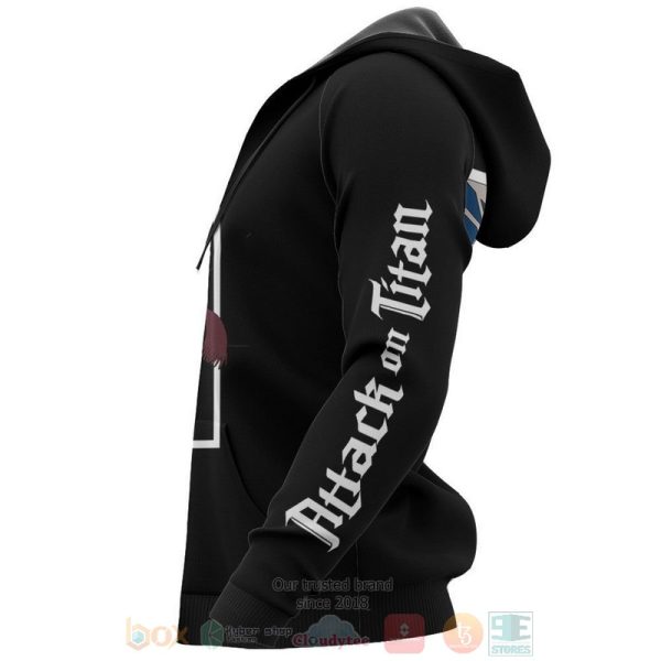 Mikasa Ackerman Attack On Titan Anime Black 3D Hoodie