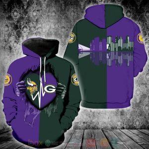 Minnesota Vikings & Green Bay Packers Nfl 3D Hoodie