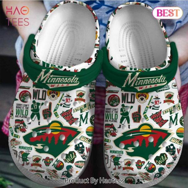 Minnesota Wild NHL Sport Crocs Crocband Clogs Shoes Comfortable For Men Women and Kids Exclusive