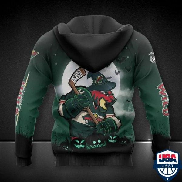 Minnesota Wild Nhl Halloween All Over Printed Hoodie