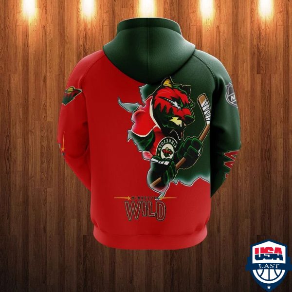 Minnesota Wild Nhl Ver 3 All Over Printed Hoodie