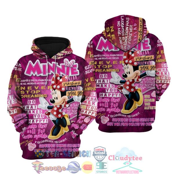 Minnie Mouse Punk Words Pattern Disney Quotes Hoodie 3D