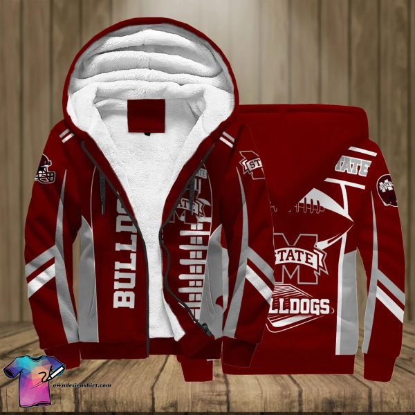 Mississippi State Bulldogs Football Team Full Print Fleece Hoodie