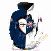 Mlb Chicago Cubs Nfl Chicago Bears Ripped Heart Hoodie 3D