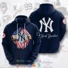 Mlb New York Yankees Inside American Flag Hoodie 3D