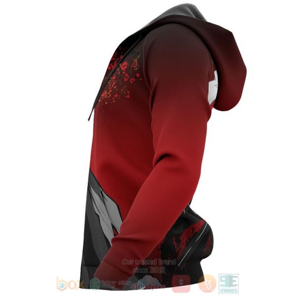 Muichiro Tokito Custom Kimetsu Anime Red 3D Hoodie