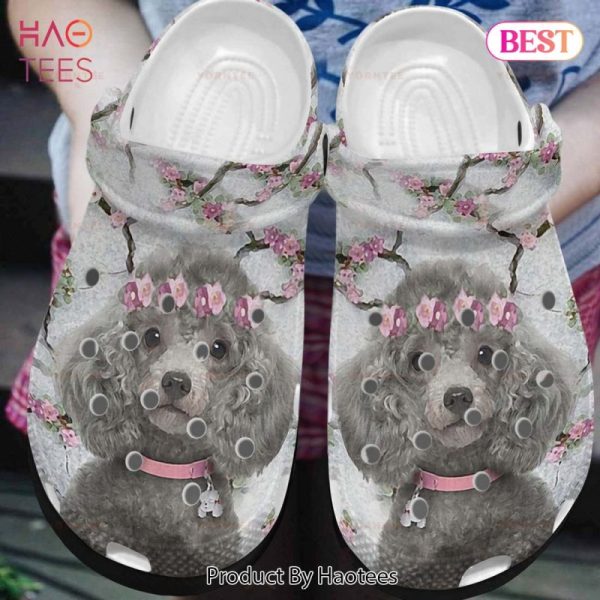 My Floral Poodle Peach Blossom Gift For Lover Rubber clog Shoes Comfy Footwear Exclusive