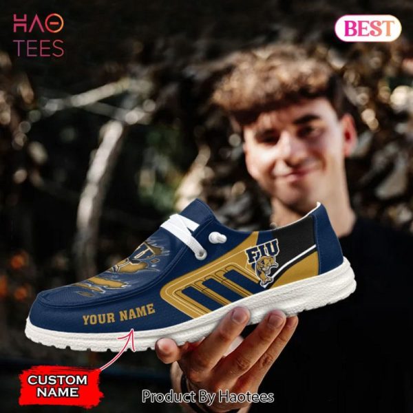 NCAA FIU Golden Panthers Custom Name Hey Dude Shoes