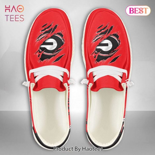 NCAA Georgia Bulldogs Custom Name Hey Dude Shoes 10 M79