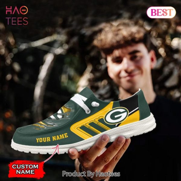 NFL Green Bay Packers Custom Name Hey Dude Shoes 07 M7