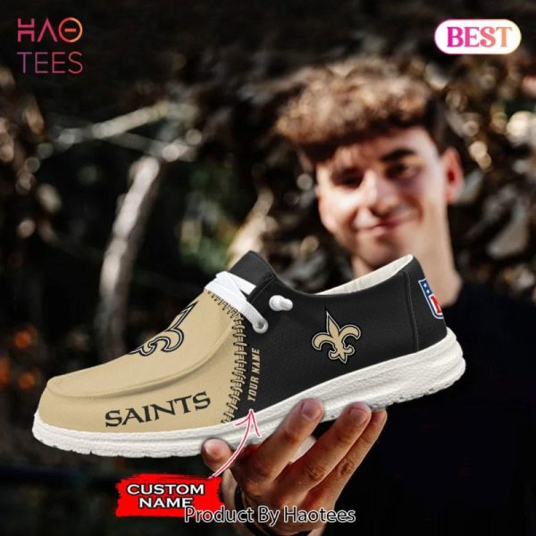 NFL New Orleans Saints Custom Name Hey Dude Shoes