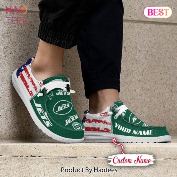 NFL New York Jets Custom Name Hey Dude Shoes