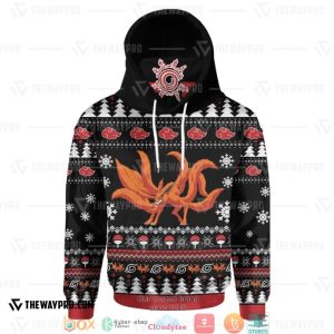 Naruto Nine-Tailed Christmas Ugly Pattern Snood Hoodie