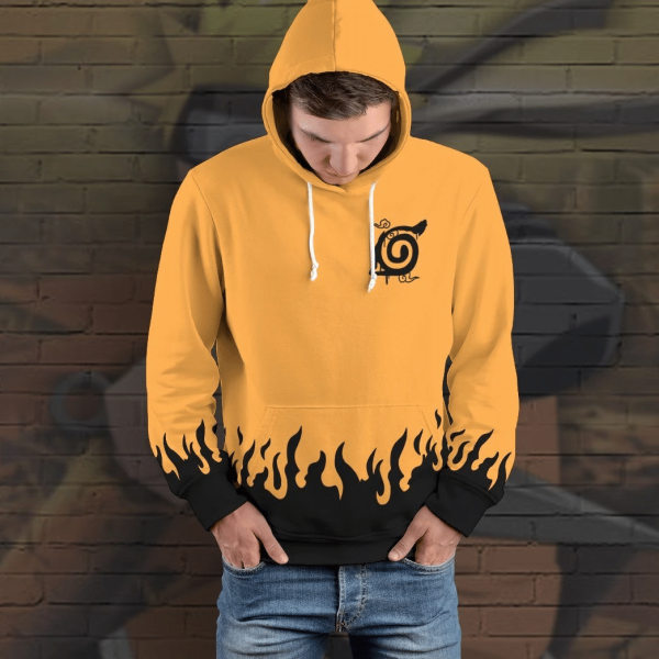 Naruto Orange 3D Hoodie