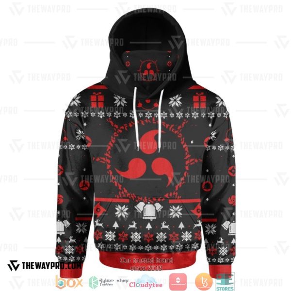 Naruto Sharingan Christmas Ugly Pattern Snood Hoodie