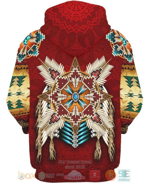 Native American Pattern Red 3D Hoodie