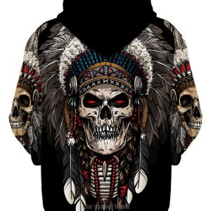 Native American Skull 3D Hoodie